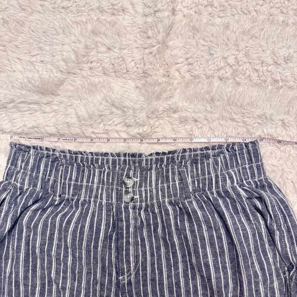 Briggs Linen Wide Leg Pants Blue White Striped Size Large Lightweight Flowy - Picture 4 of 6
